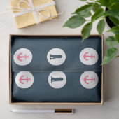 Ontwerp 8 van de roze en Navy Nautical Series Tissuepapier (Geschenk)