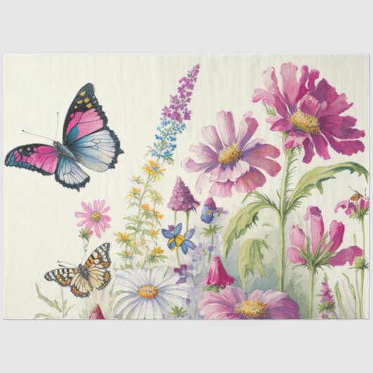 Ontwerp 9 van de Butterfly Garden-serie Tissuepapier (Voorkant)