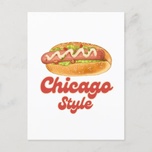 Ontwerp aanpassen Chicago Style Hot Dog Gift Hotdo Briefkaart