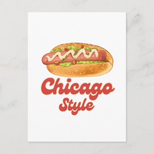 Ontwerp aanpassen Chicago Style Hot Dog Gift Hotdo Briefkaart (Voorkant)