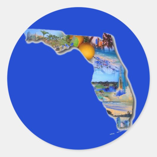 ONTWERP AFBEELDING FLORIDA RONDE STICKER (Voorkant)