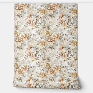 Ontwerp behang met een klassiek bloempatroon.