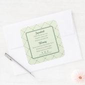 Ontwerp bewerkbaar kaartretiket (achterzijde) in R Vierkante Sticker (Envelop)