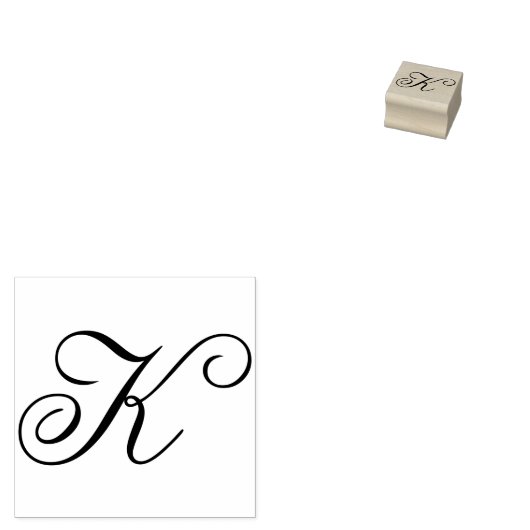 Ontwerp bewerken om Fancy hoofdletter K te wijzige Rubberstempel (Gestempeld)
