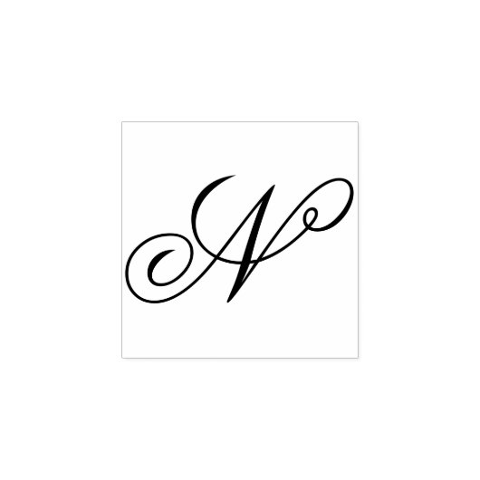 Ontwerp bewerken om Fancy hoofdletters van N-monog Rubberstempel (Afrduk)