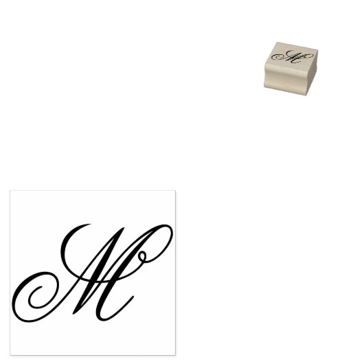 Ontwerp bewerken om Fancy M-monogram te wijzigen Rubberstempel (Gestempeld)