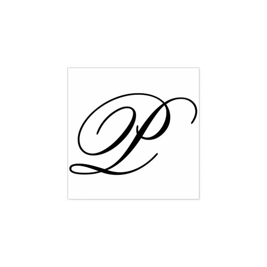 Ontwerp bewerken om Fancy P-monogram te wijzigen Rubberstempel (Afrduk)