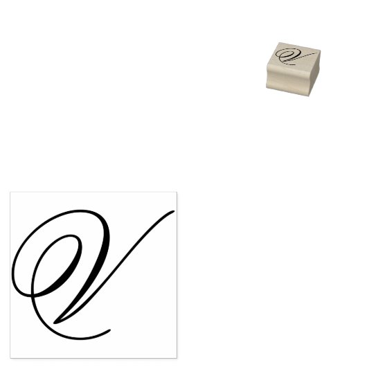 Ontwerp bewerken om Fancy V-Monogram te wijzigen Rubberstempel (Gestempeld)