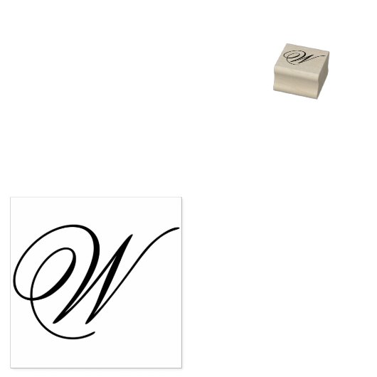Ontwerp bewerken om Fancy W-monogram te wijzigen Rubberstempel (Gestempeld)