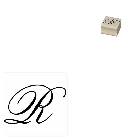 Ontwerp bewerken om het Fancy R-monogram te wijzig Rubberstempel (Gestempeld)