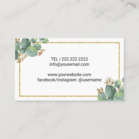 Ontwerp binnen en thuis Modern botanisch Visitekaartje (Achterkant)
