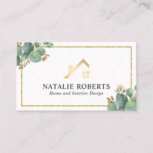 Ontwerp binnen en thuis Modern botanisch Visitekaartje (Voorkant)