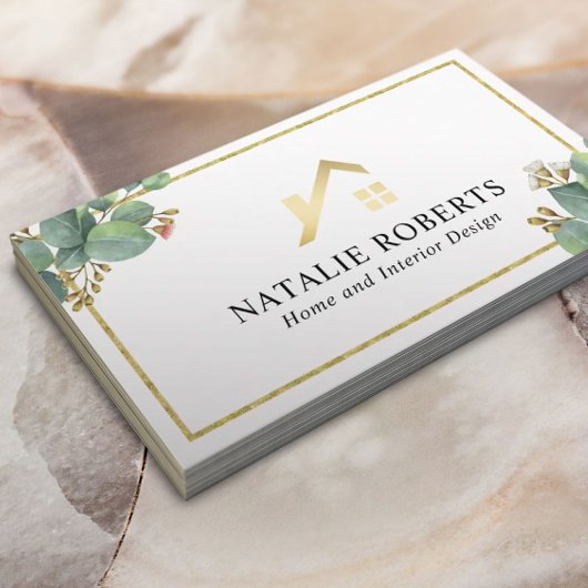 Ontwerp binnen en thuis Modern botanisch Visitekaartje