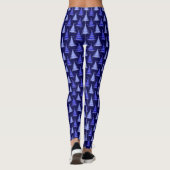 Ontwerp blauw kerstboompatroon leggings (Achterkant)