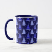 Ontwerp blauw kerstboompatroon mok (Links)