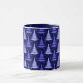 Ontwerp blauw kerstboompatroon mok (Midden)