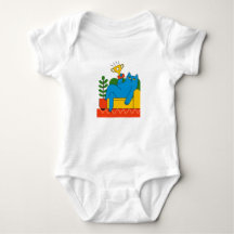 Ontwerp - Blauwe Kat Trofee Lounger - T-shirt Baby
