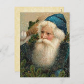  ontwerp Blauwe Kerstman en Sneeuw Feestdagenkaart (Voorkant / Achterkant)