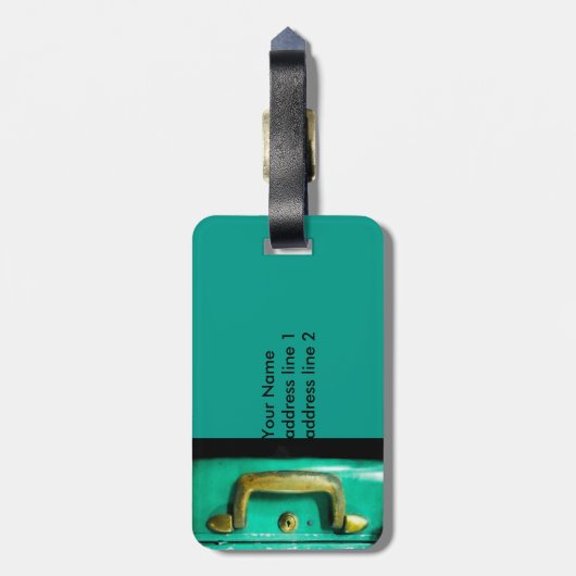  ontwerp blauwgroen bagagelabel wanderlust tekst (Achterkant verticaal)