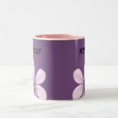 Ontwerp Bloemen met jouw tekst Tweekleurige Koffiemok (Center)