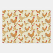 Ontwerp bruin Chicken Pattern Inpakpapier Vel (Voorkant 3)