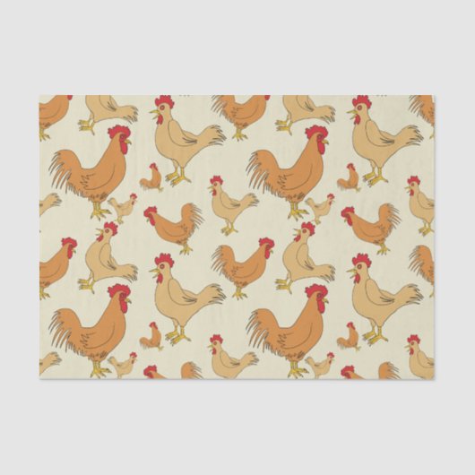 Ontwerp bruin Chicken Pattern Tissuepapier (Voorkant)