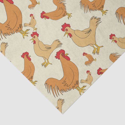 Ontwerp bruin Chicken Pattern Tissuepapier (Detail)