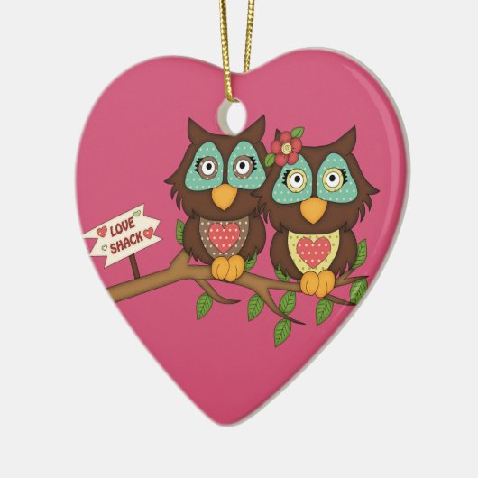 Ontwerp-cadeaus van liefdeseigenaars keramisch ornament (Links)