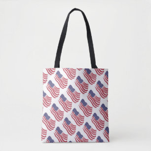 Ontwerp Canvas tas rood wit blauw vlaggenpatroon