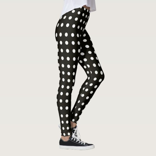 Ontwerp classy Black and White Polka Dot Pattern Leggings (Rechts)