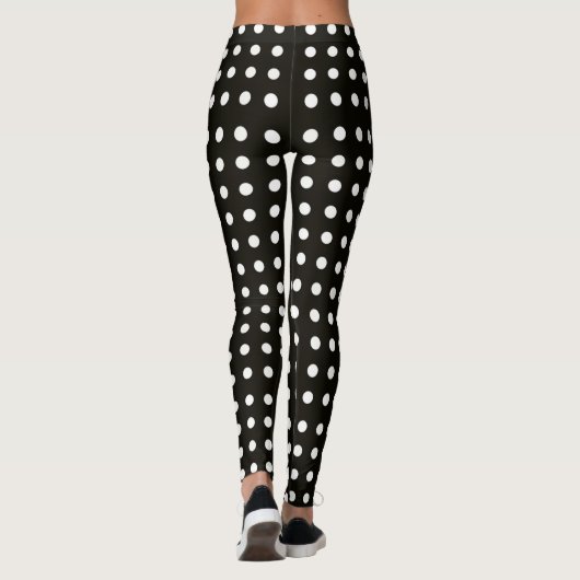 Ontwerp classy Black and White Polka Dot Pattern Leggings (Achterkant)