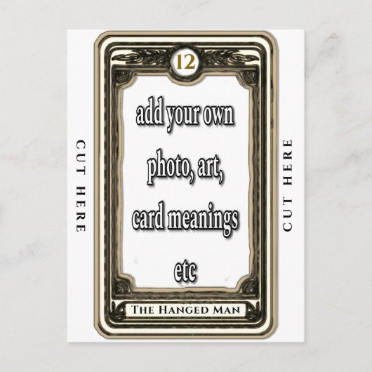 Ontwerp de tarotkaart de Gehangene Briefkaart (Voorkant)