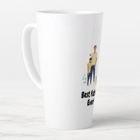 Ontwerp een lange, latte mok, beste vader ooit!! latte mok (Linkerhoek)