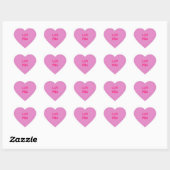 Ontwerp een roze gesprekssticker in de vorm van ee hart sticker (Vel)