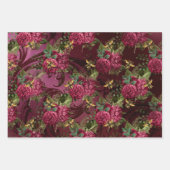 Ontwerp één van de Bee-reeks van Burgundy Inpakpapier Vel (Voorkant)