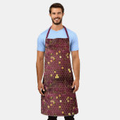 Ontwerp één van de Bee-reeks van Burgundy Schort (Gedragen)