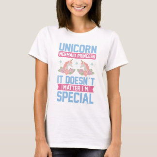 Ontwerp Eenhoorn Zeemeermin Prinses het maakt niet T-shirt