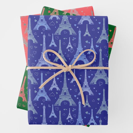 Ontwerp Eiffeltoren Parijs Inpakpapier Vel (In situ)