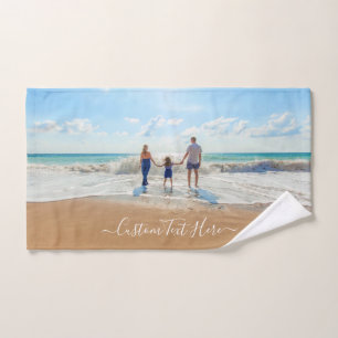 Ontwerp eigen badhanddoeken met familiefoto's en t bad handdoek