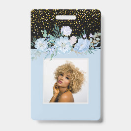 Ontwerp eigen blauwe bloemenzaken of evenementenst badge