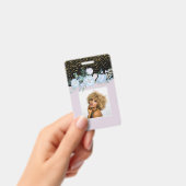 Ontwerp eigen blauwe bloemige bedrijfs- of eveneme badge (Handheld)