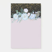 Ontwerp eigen blauwe bloemige bedrijfs- of eveneme post-it® notes (Voorkant)