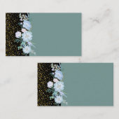 Ontwerp eigen blauwe bloemige bedrijfs- of eveneme visitekaartje (Voorkant / Achterkant)