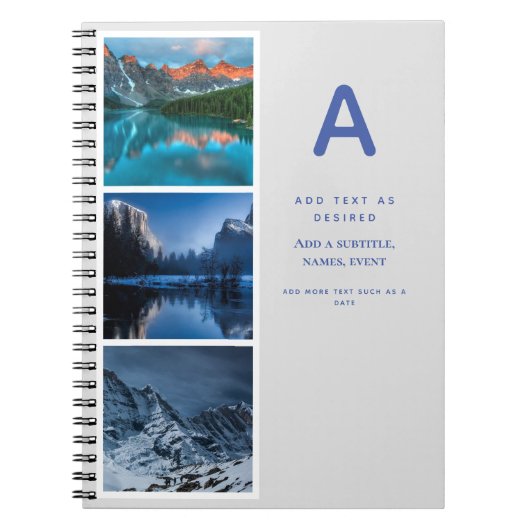 Ontwerp eigen Journal Gift met Initiaal voor tekst Notitieboek (Voorkant)