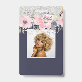 Ontwerp Eigen Mooie Meisjesachtige Roze Bloemen Br Badge