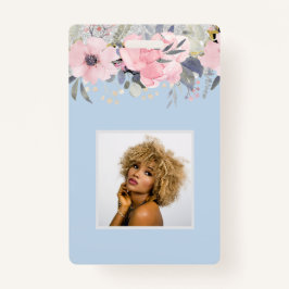 Ontwerp eigen mooie meisjesachtige roze bloemen br badge