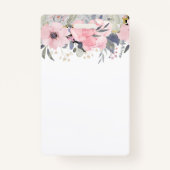 Ontwerp eigen mooie meisjesachtige roze bloemen br badge (Achterkant)