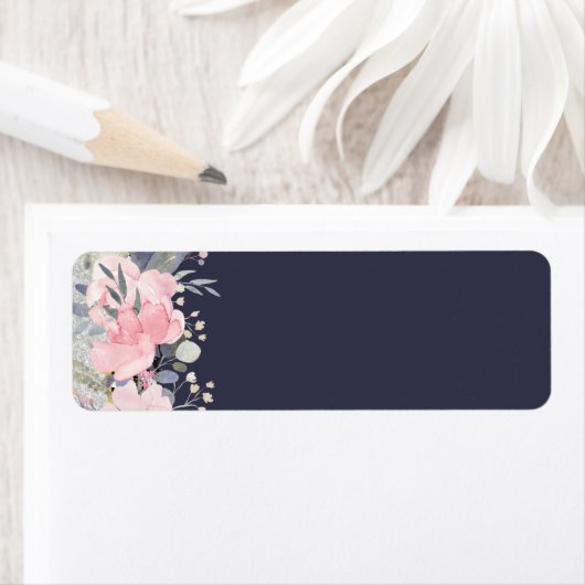 Ontwerp Eigen Mooie Meisjesachtige Roze Bloemige B Etiket (Insitu)