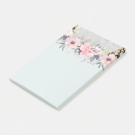 Ontwerp Eigen Mooie Meisjesachtige Roze Bloemige B Post-it® Notes (Schuin)