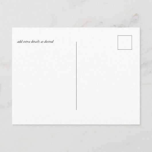 Ontwerp eigen save the date sjabloon voeg afbeeldi briefkaart (Achterkant)